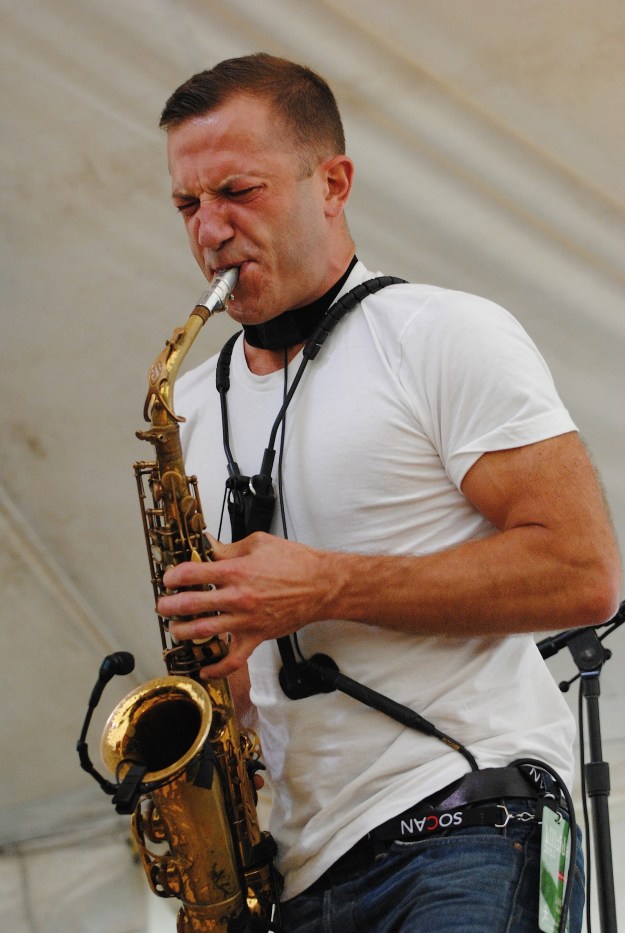 Colin Stetson performed at Hillside Festival in Guelph, Ont. July 18. Photo: Tom Beedham
