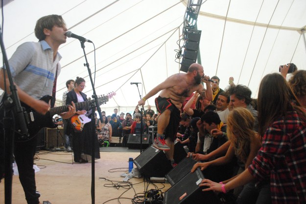 Fucked Up played unreleased material and announced the return of its Long Winter series at Hillside Festival in Guelph, Ont. Photo: Tom Beedham